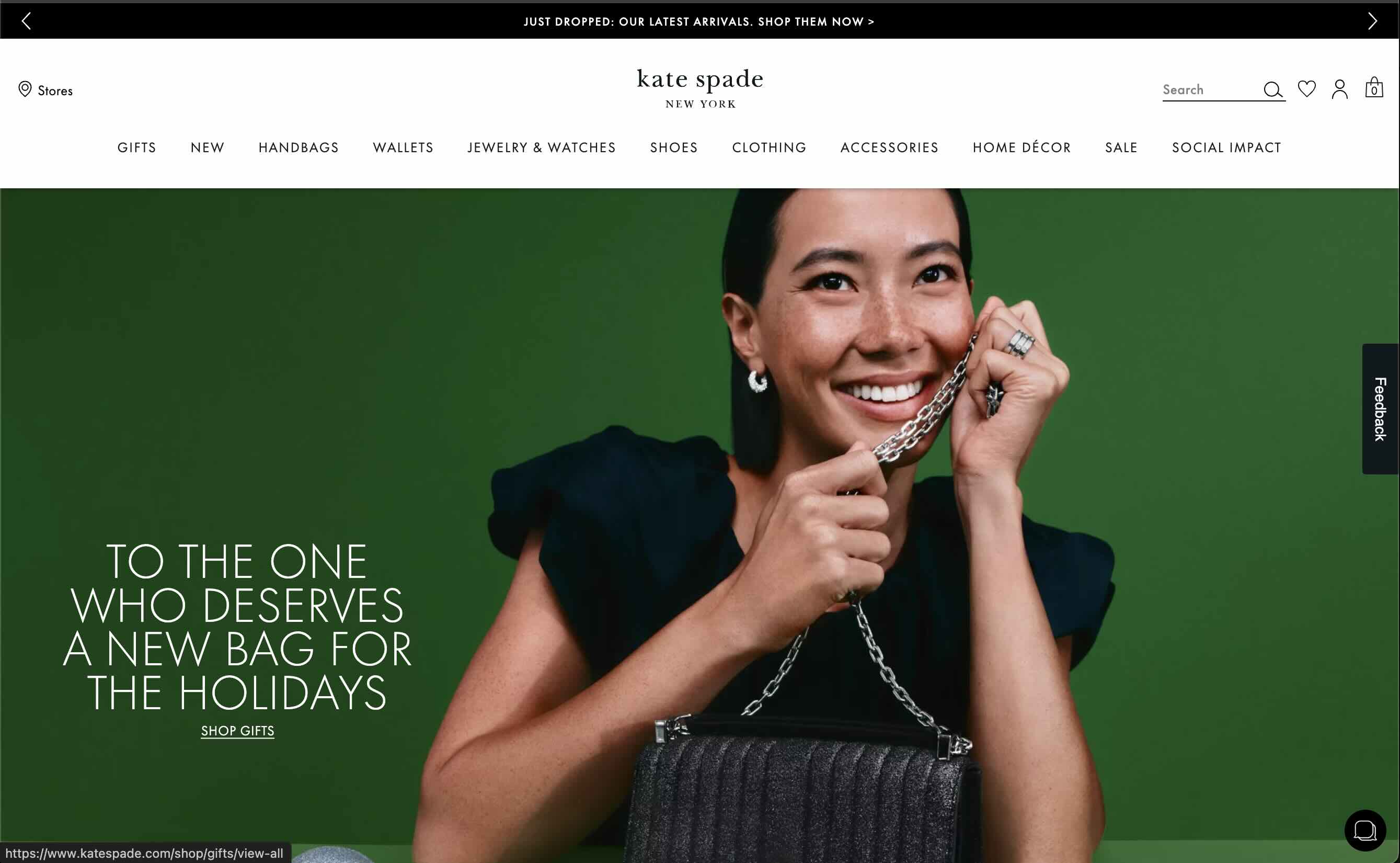 Katespade.com React/NextJS Website screenshot